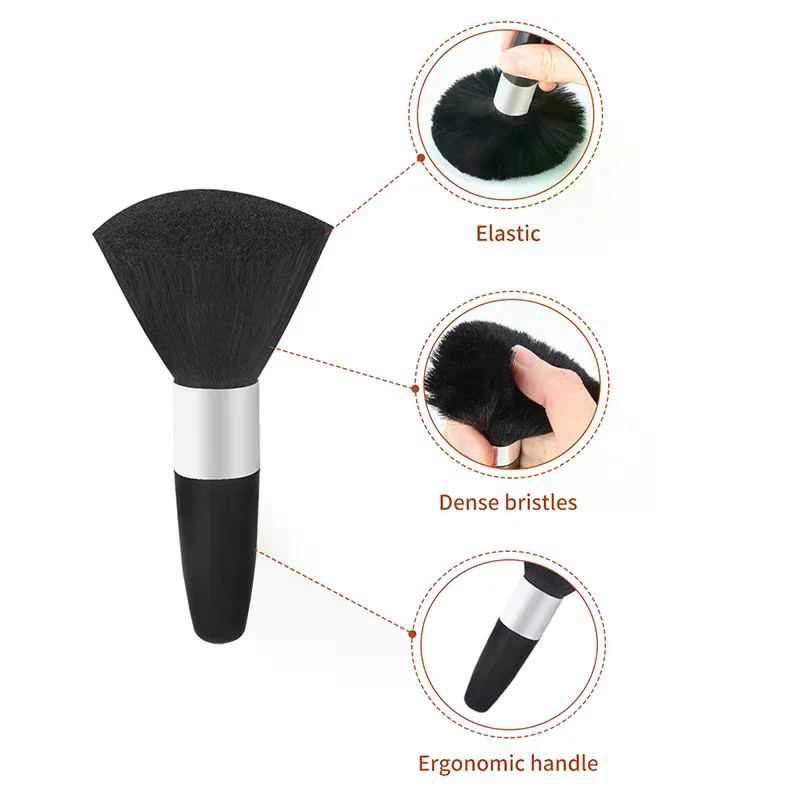 Neck Duster Brush Barber Salon - فرشاة ناعمة لتنظيف الرقبة والوجه، فرشاة