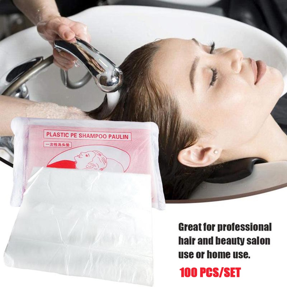 Barber Cape Waterproof Hair Cutting - 100 قطعة من أغطية الحلاقة القابلة