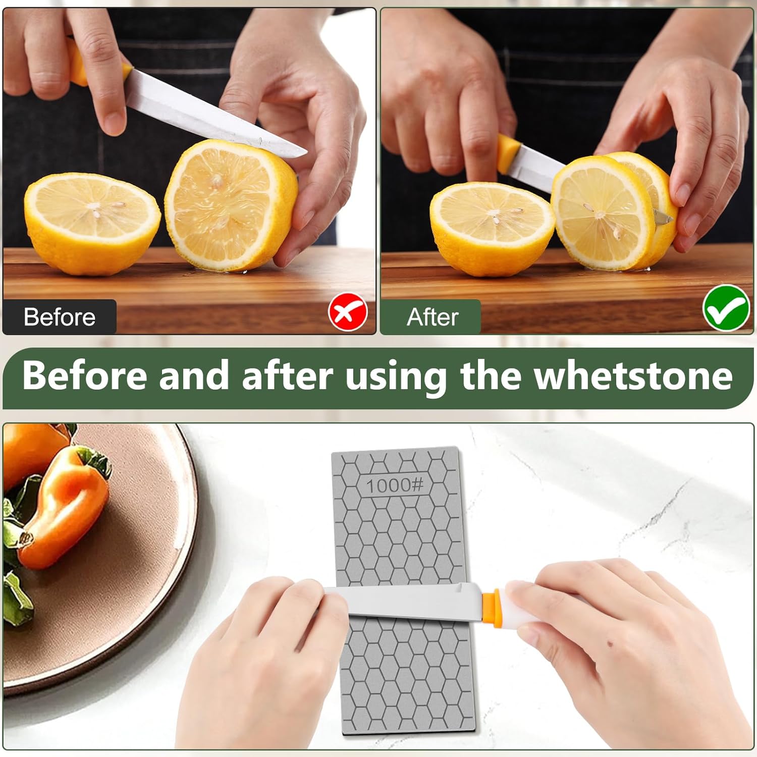 Clipper Blade Sharpener Stone - حجر شحذ ماسي على شكل خلية