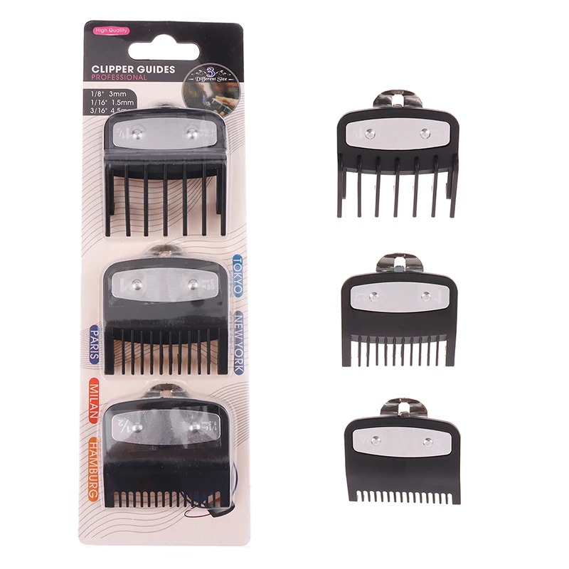 طقم أمشاط توجيه وقص الشعر أسود - مراجعة Clipper Guard Guide Combs Set وسعره