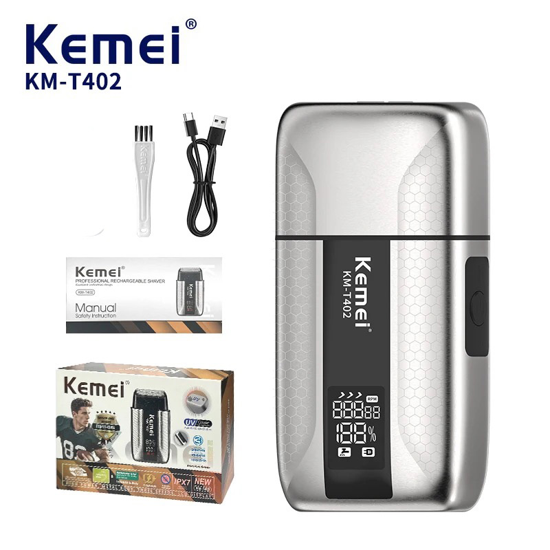 ماكينة حلاقة كيمي T402 معدنية  - مراجعة Foil Shaver Cordless Electric Bald Head وسعره
