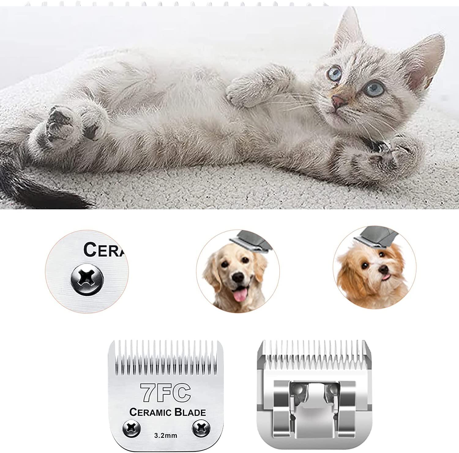 مجموعة شفرات قص الكلاب الأليفة - مراجعة Hair Clipper Ceramic Blade Replacement وسعره