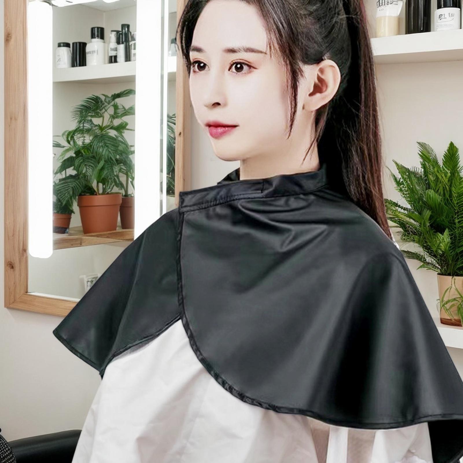 عباءة حلاقة سوداء قصيرة مربعة  - مراجعة Barber Cape Waterproof Hair Cutting وسعره