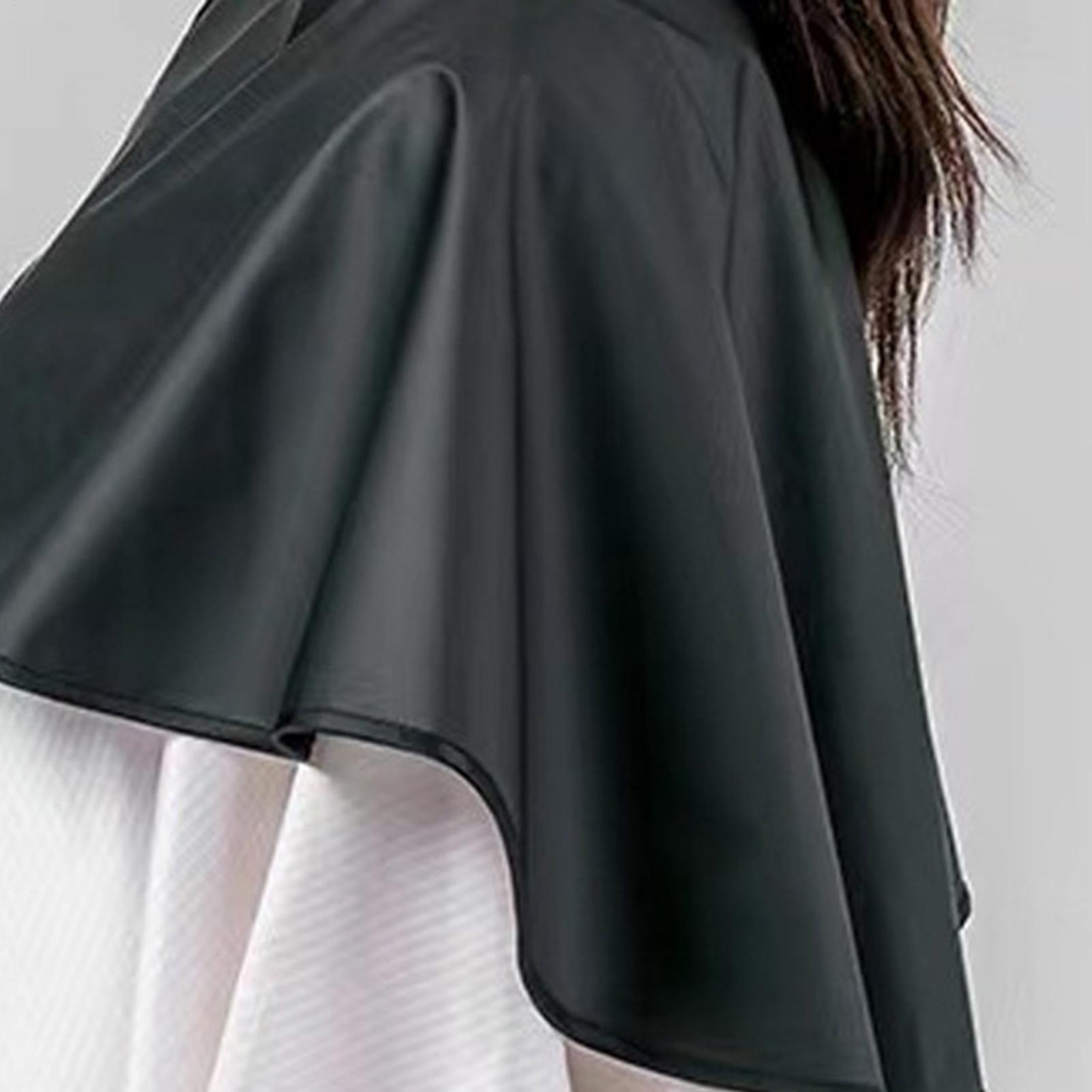 عباءة حلاقة سوداء قصيرة مربعة  - مراجعة Barber Cape Waterproof Hair Cutting وسعره