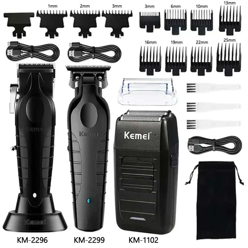 Kemei مجموعة قص الشعر KM-2296  - مراجعة Cordless Hair Clippers Professional Barber وسعره