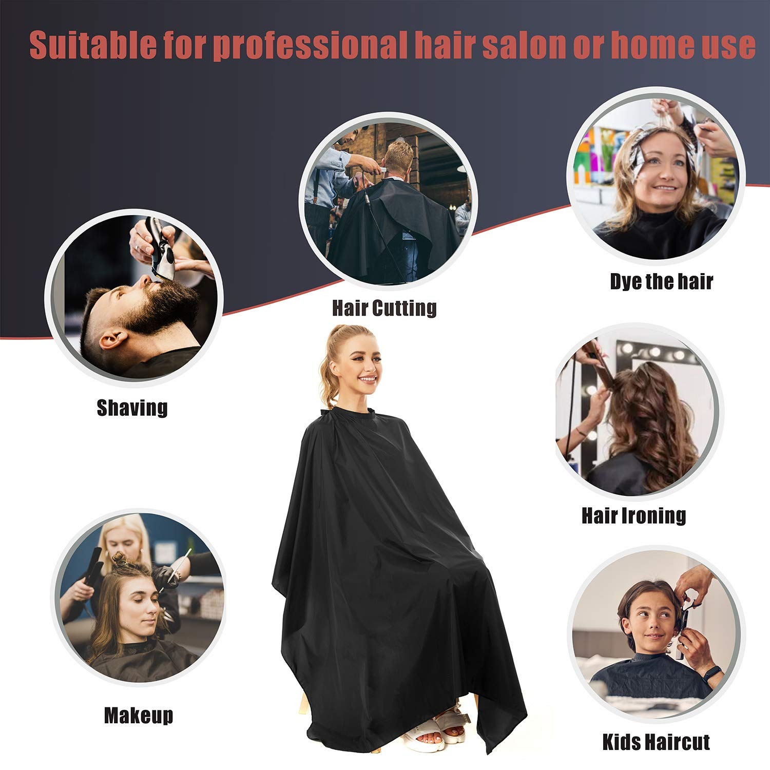 مريلة حلاقة مقاومة للماء، غطاء - مراجعة Barber Cape Waterproof Hair Cutting وسعره