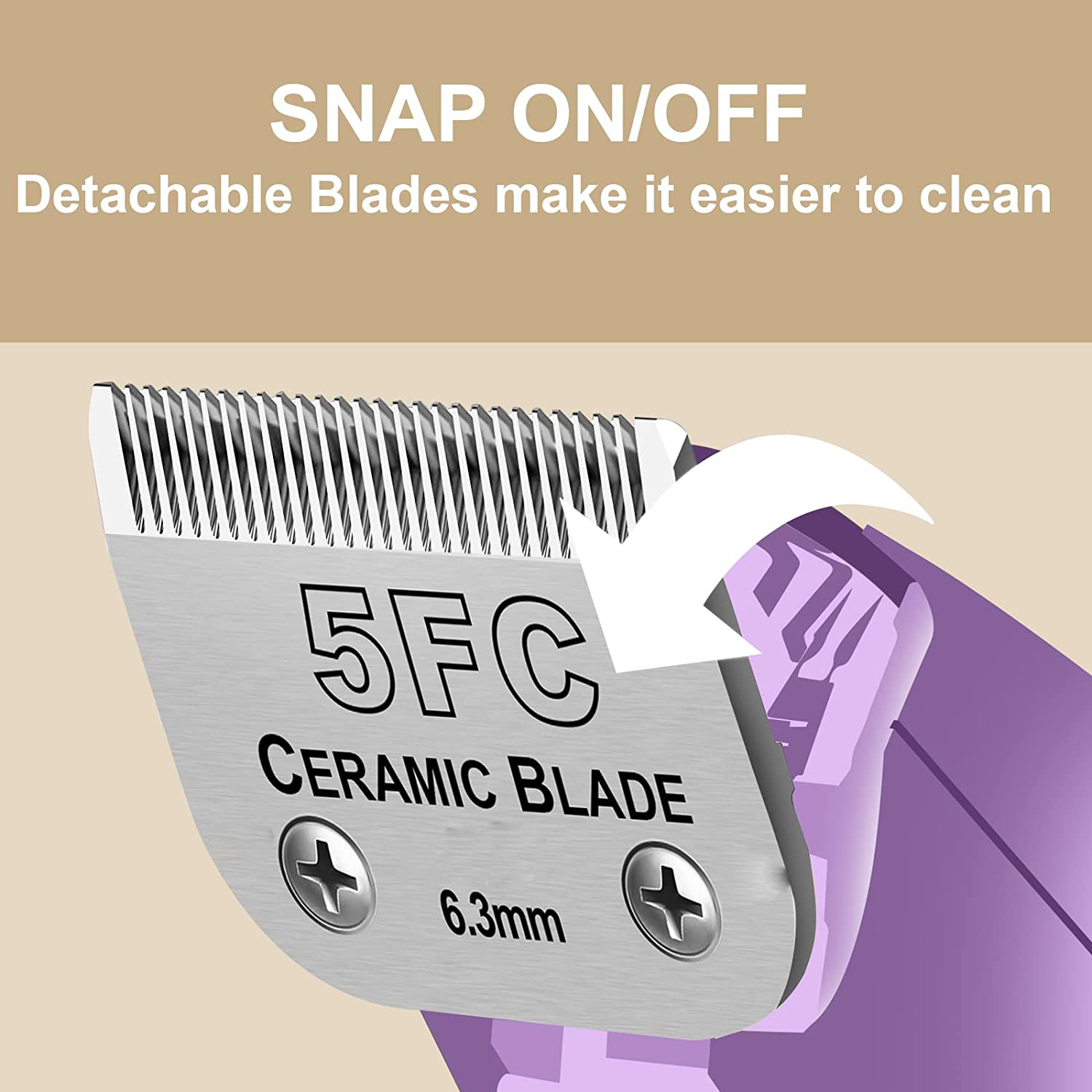 5FC انفصال كلب القط الاستمالة  - مراجعة Hair Clipper Ceramic Blade Replacement وسعره