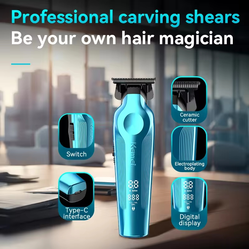 Kemei KM-264 ماكينة قص الشعر ا - مراجعة Cordless Hair Clippers Professional Barber وسعره