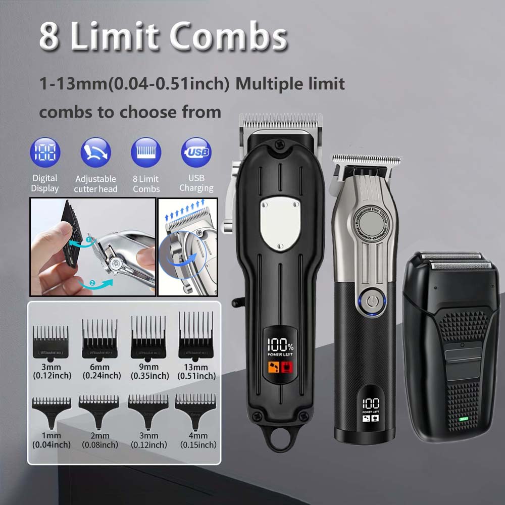 مجموعة ماكينة حلاقة الشعر الاح - مراجعة Cordless Hair Clippers Professional Barber وسعره