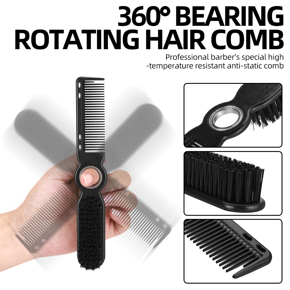 360 °   فرشاة حلاقة دوارة ذات  - مراجعة Fade Brush Barber Soft Bristle وسعره