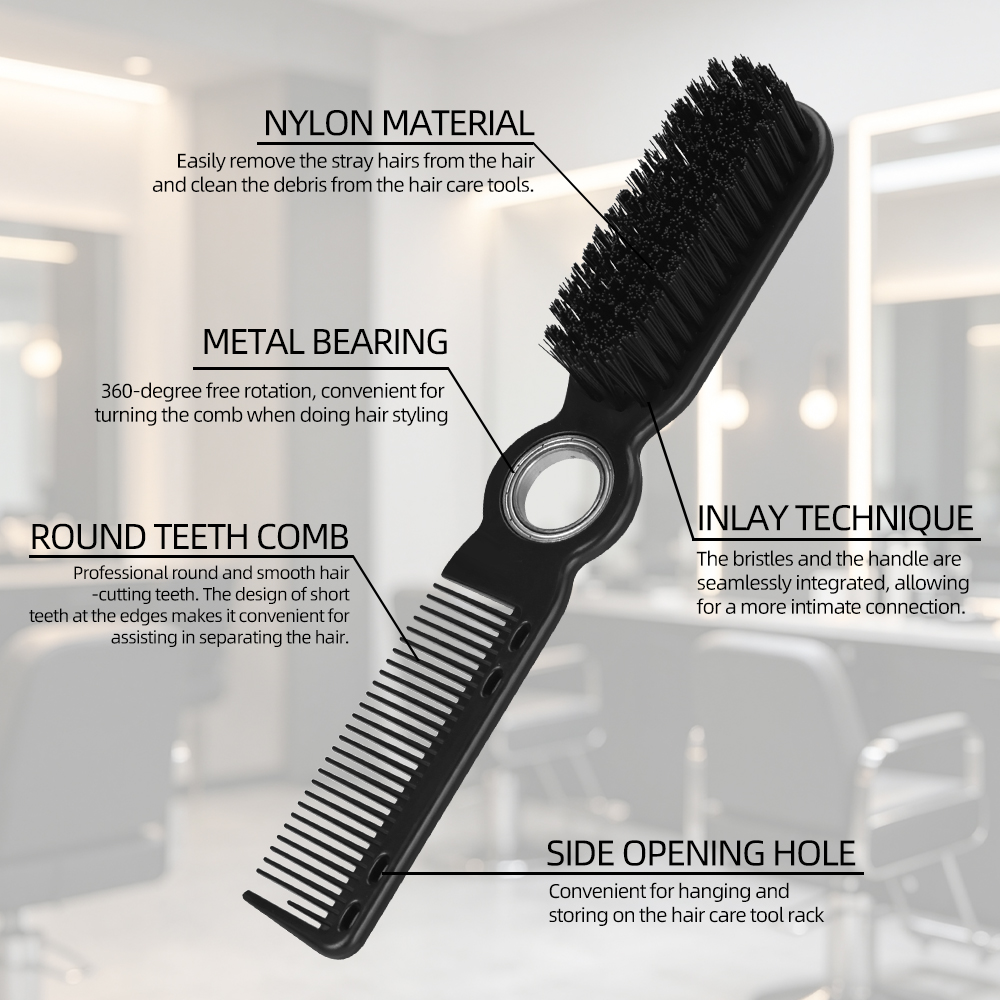360 °   فرشاة حلاقة دوارة ذات  - مراجعة Fade Brush Barber Soft Bristle وسعره